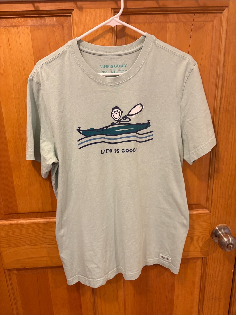 Life Is Good Light Mint Kayak Graphic Short Sleeve Tee